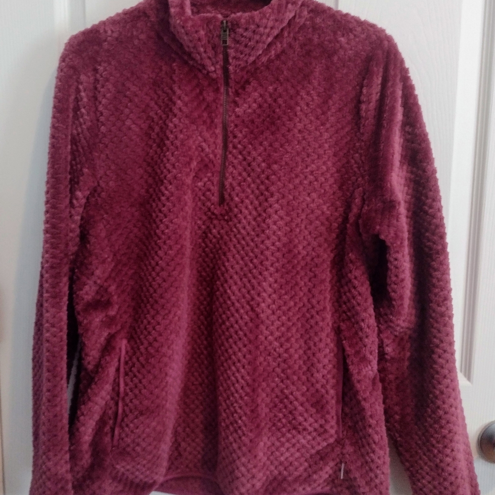 Avalanche Plush Zip Pullover in Deep Purple